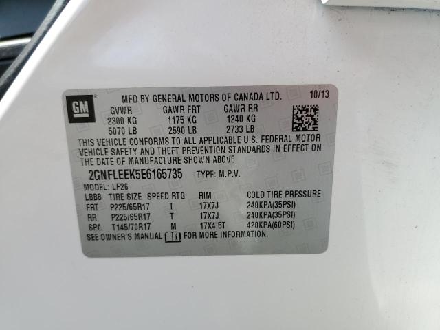 2014 Chevrolet Equinox VIN 2GNFLEEK5E6165735 Copart auction photo, rear end / front end damage thumbnail 13