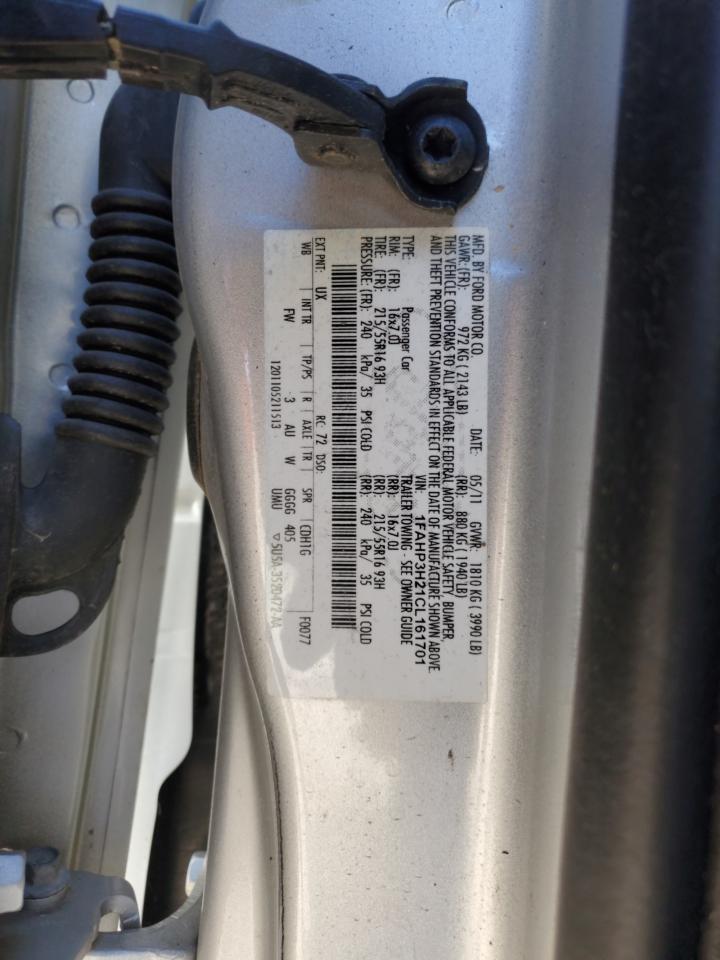 2012 Ford Focus VIN 1FAHP3H21CL161701 Copart auction photo, front end / hail damage thumbnail 14