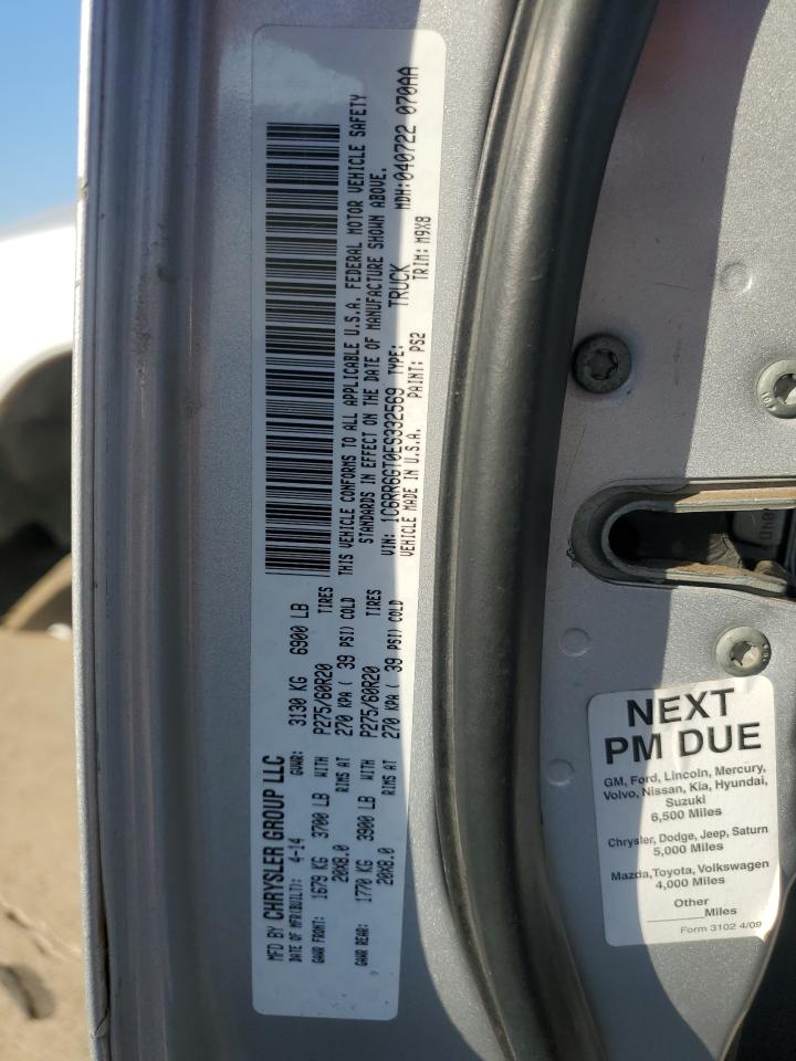 2014 RAM 1500 VIN 1C6RR6GT0ES332569 Copart auction photo, front end / minor dent/scratches damage thumbnail 12