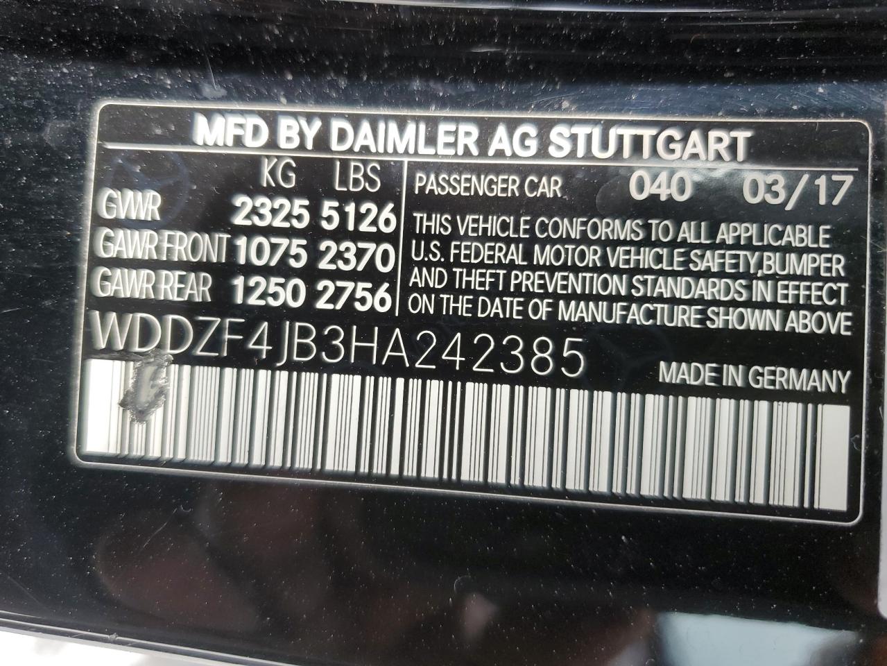 2017 Mercedes-Benz E-klasse VIN WDDZF4JB3HA242385 Copart auction photo, minor dent/scratches damage thumbnail 12