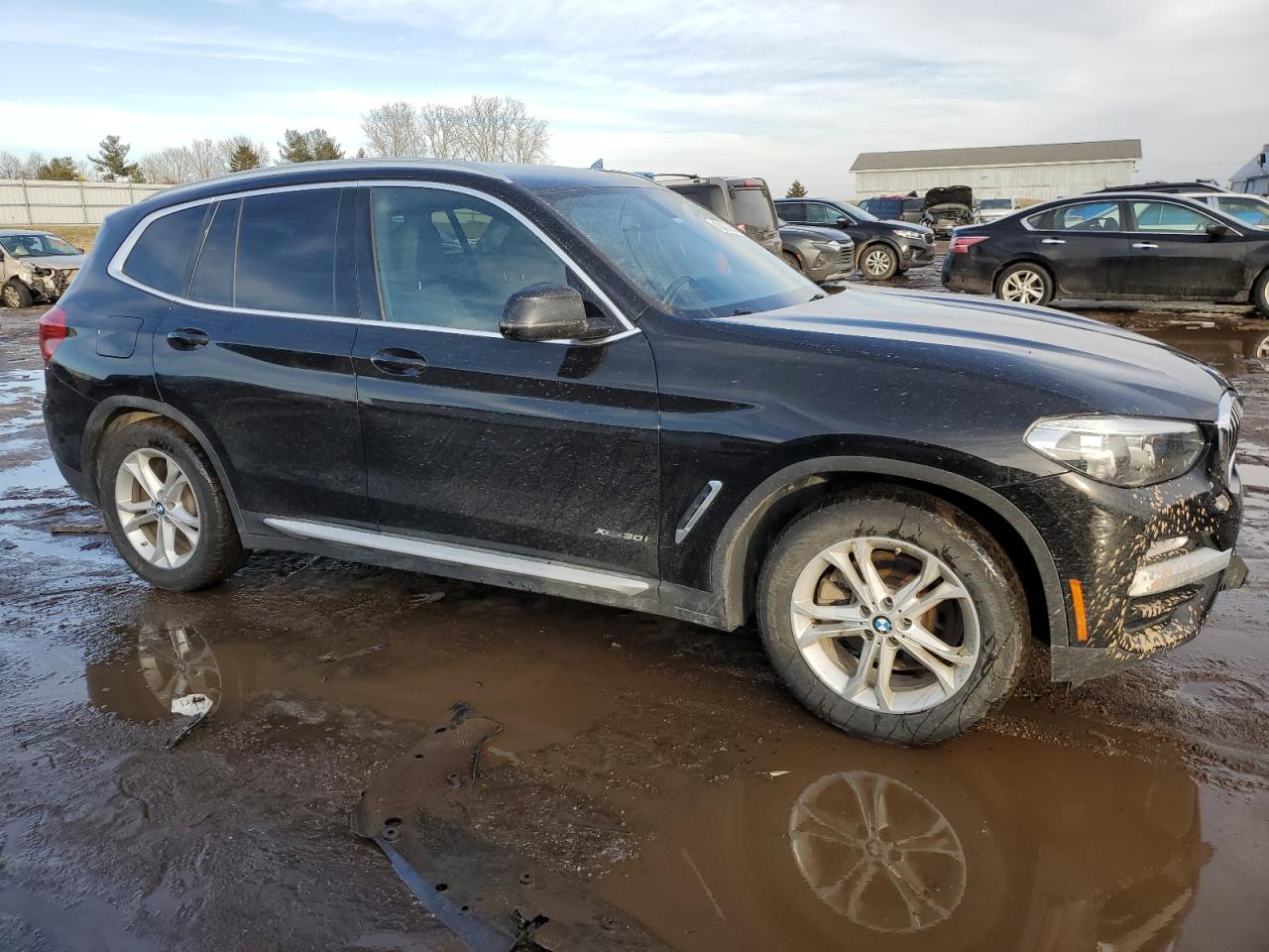 2018 BMW X3 VIN 5UXTR9C55JLD61580 Copart auction photo, front end / side damage thumbnail 4