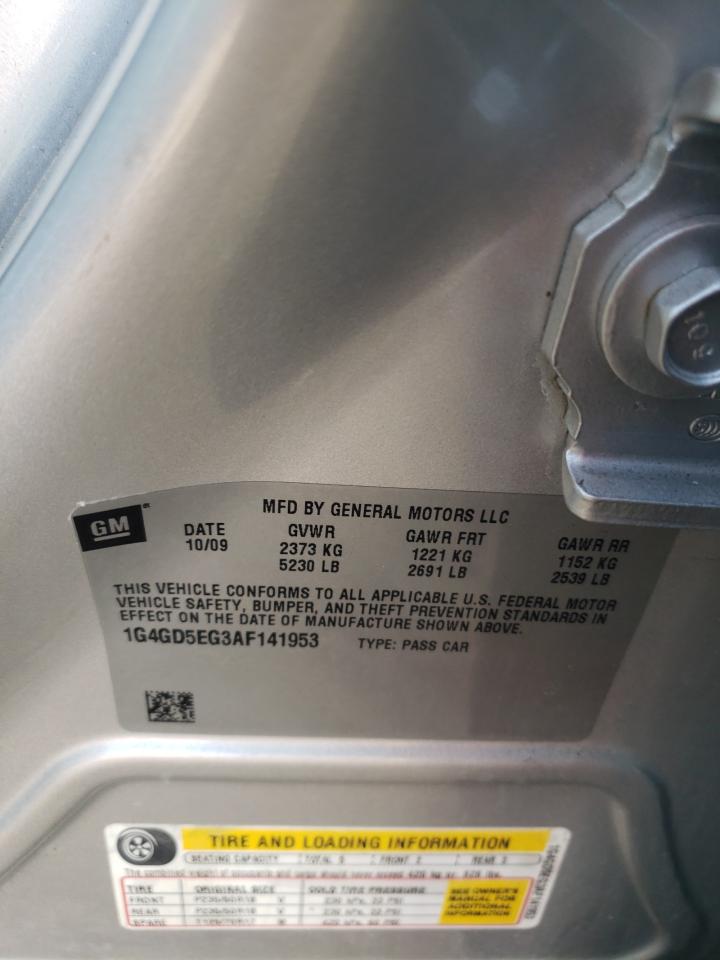 2010 Buick LaCrosse VIN 1G4GD5EG3AF141953 Copart auction photo, front end damage thumbnail 12
