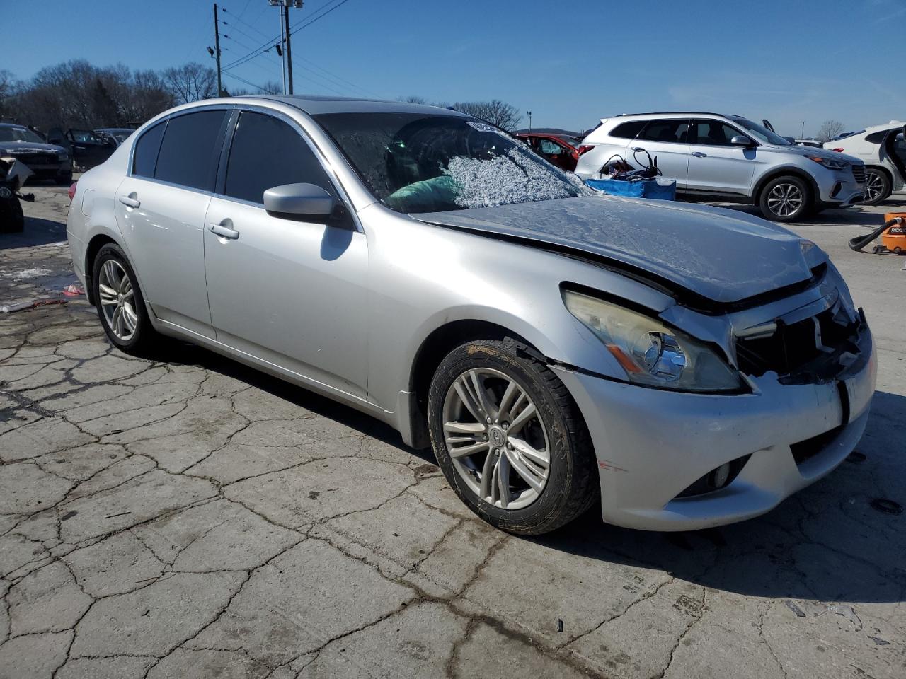 2013 Infiniti G VIN JN1CV6AR4DM760707 Copart auction photo, front end / minor dent/scratches damage thumbnail 4
