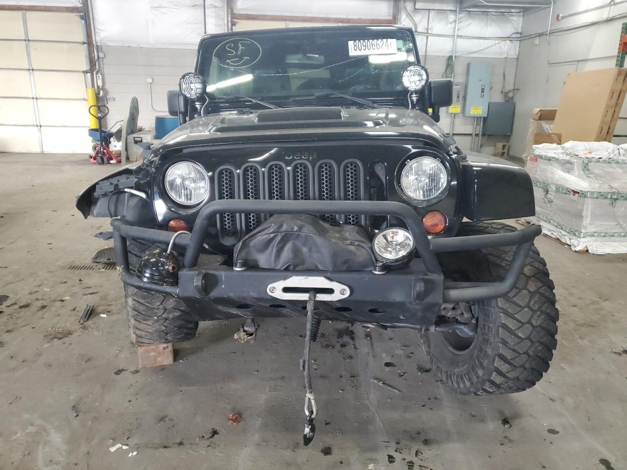 2012 Jeep Wrangler VIN 1C4HJWEG0CL256618 Copart auction photo, front end / hail damage thumbnail 5