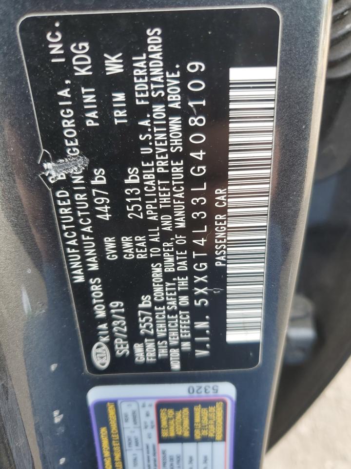 2020 KIA Optima VIN 5XXGT4L33LG408109 Copart auction photo, front end damage thumbnail 12