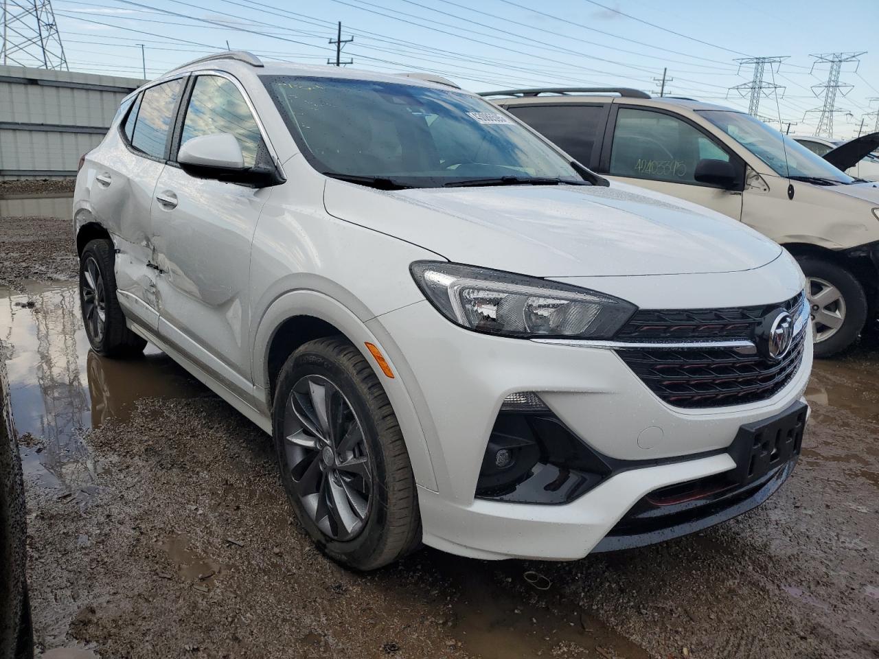 2022 Buick Encore VIN KL4MMBS25NB093183 Copart auction photo, side / rear end damage thumbnail 4