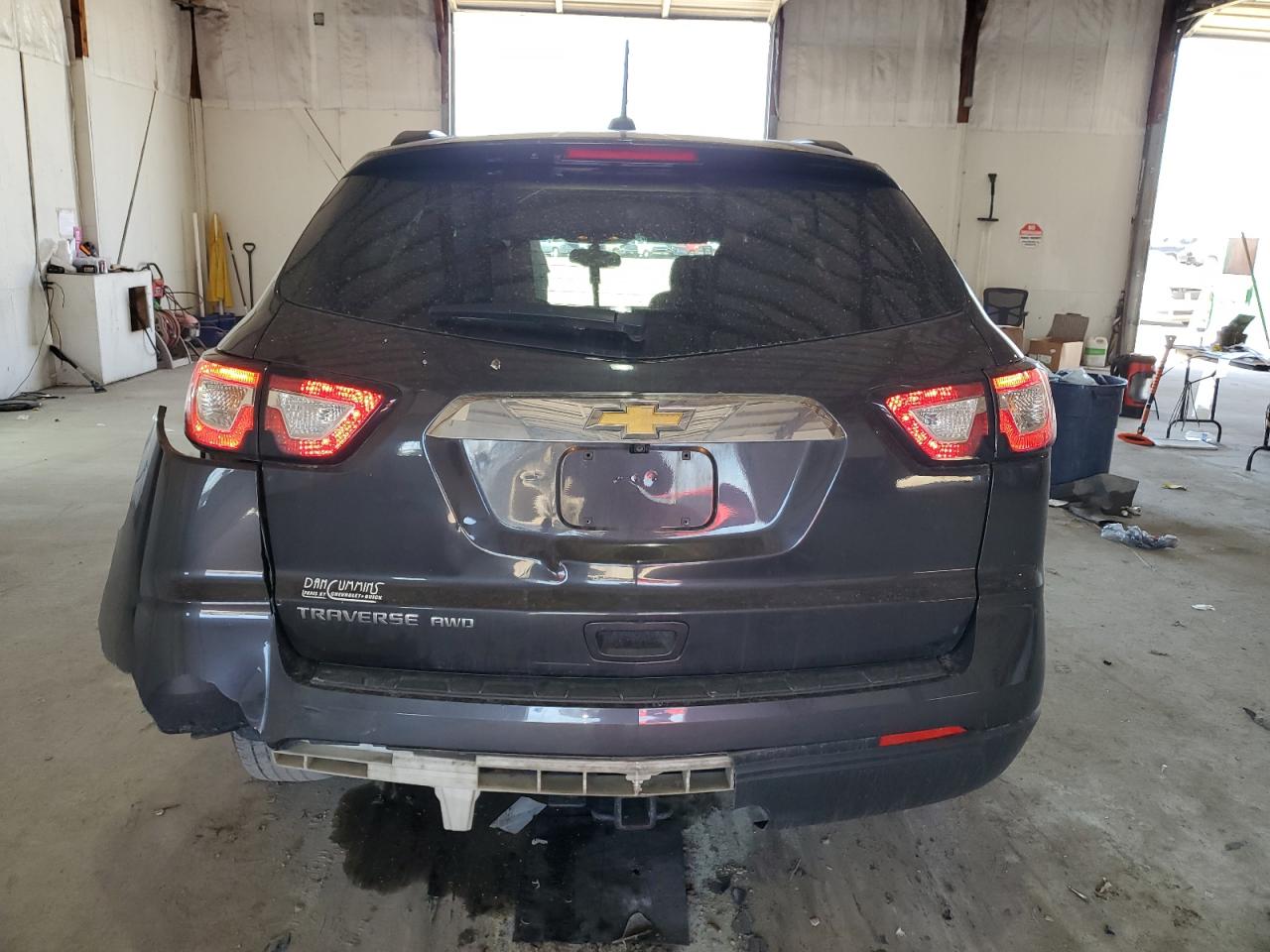 2017 Chevrolet Traverse VIN 1GNKVFED7HJ255346 Copart auction photo, side / rear end damage thumbnail 6