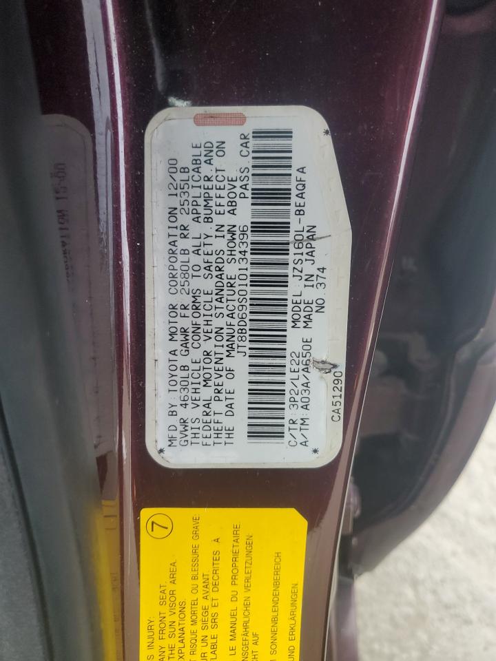 2001 Lexus GS 300 VIN JT8BD69S010134396 Copart auction photo, front end damage thumbnail 13