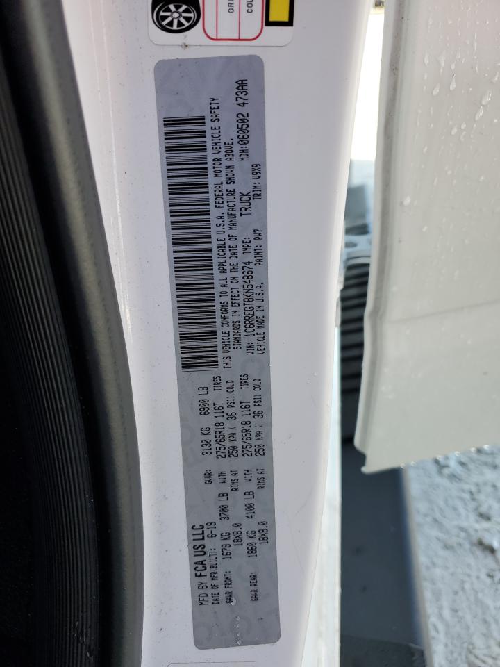 2019 RAM 1500 VIN 1C6RREGT8KN548674 Copart auction photo, front end / minor dent/scratches damage thumbnail 13