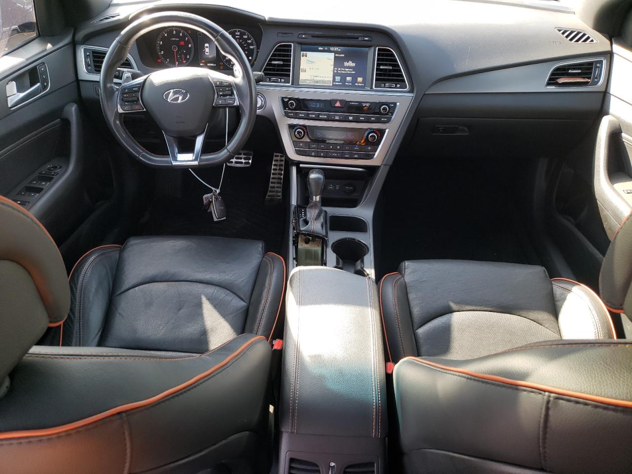 2015 Hyundai Sonata VIN 5NPE34AB7FH163373 Copart auction photo, side / rear end damage thumbnail 8