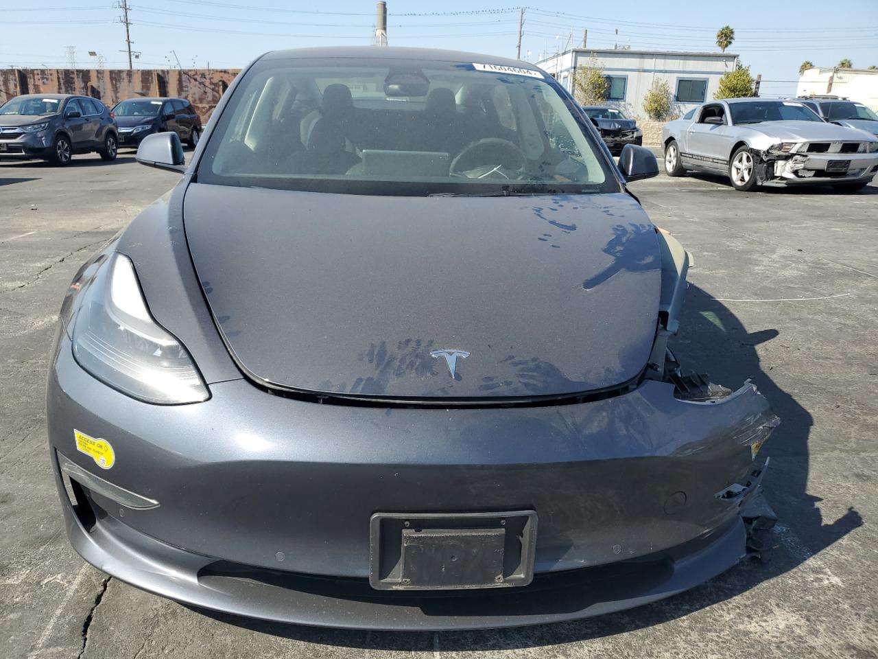 2022 Tesla Model 3 VIN 5YJ3E1EA1NF372879 Copart auction photo, front end / undercarriage damage thumbnail 5