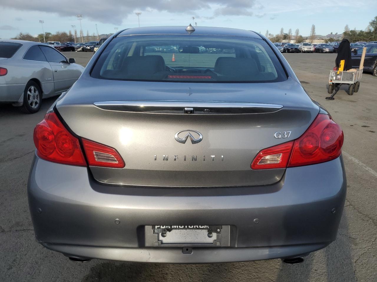 2012 Infiniti G VIN JN1CV6APXCM620710 Copart auction photo, side / rear end damage thumbnail 6