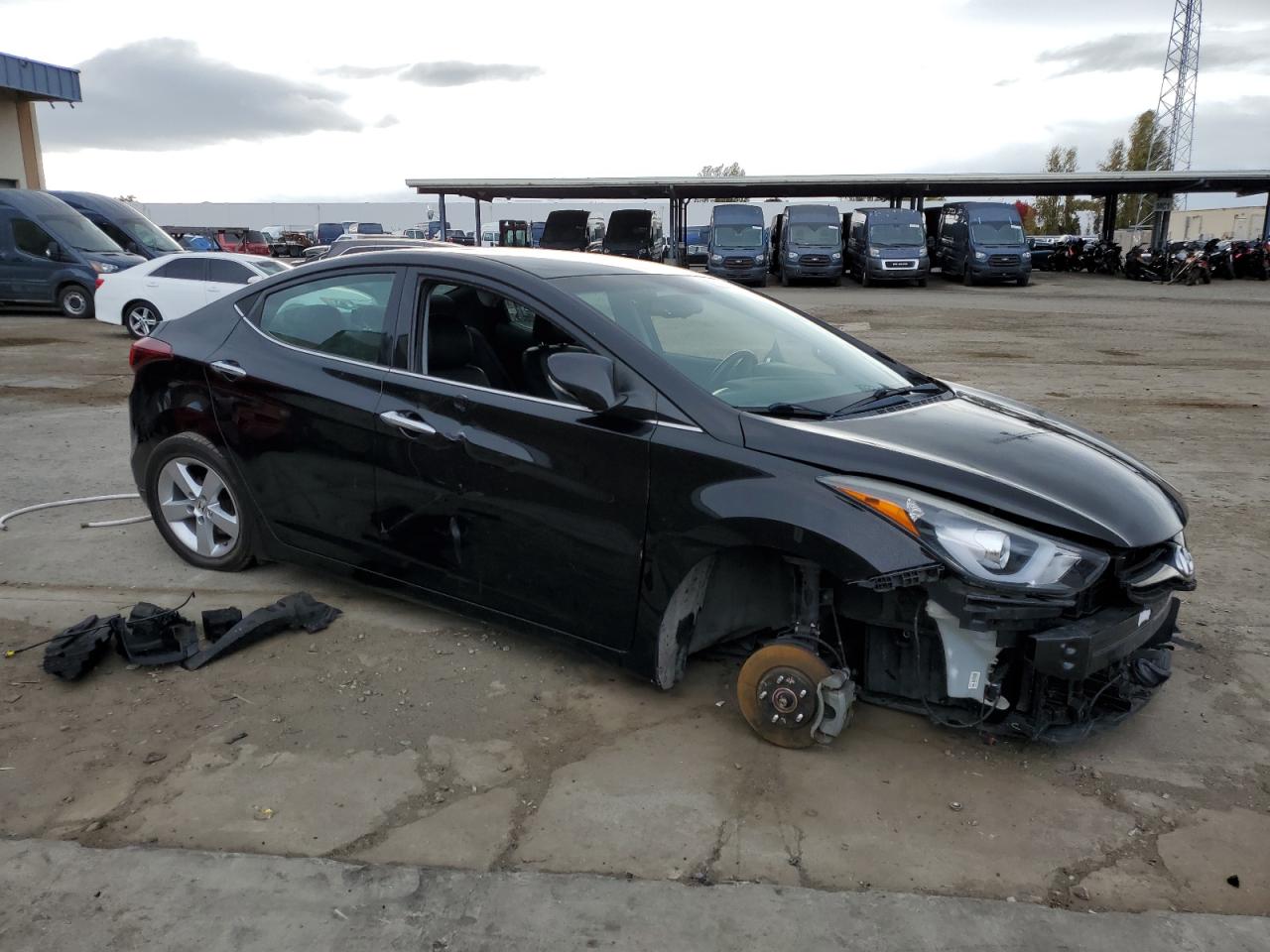 2014 Hyundai Elantra VIN 5NPDH4AE7EH535977 Copart auction photo, vandalism / front end damage thumbnail 4
