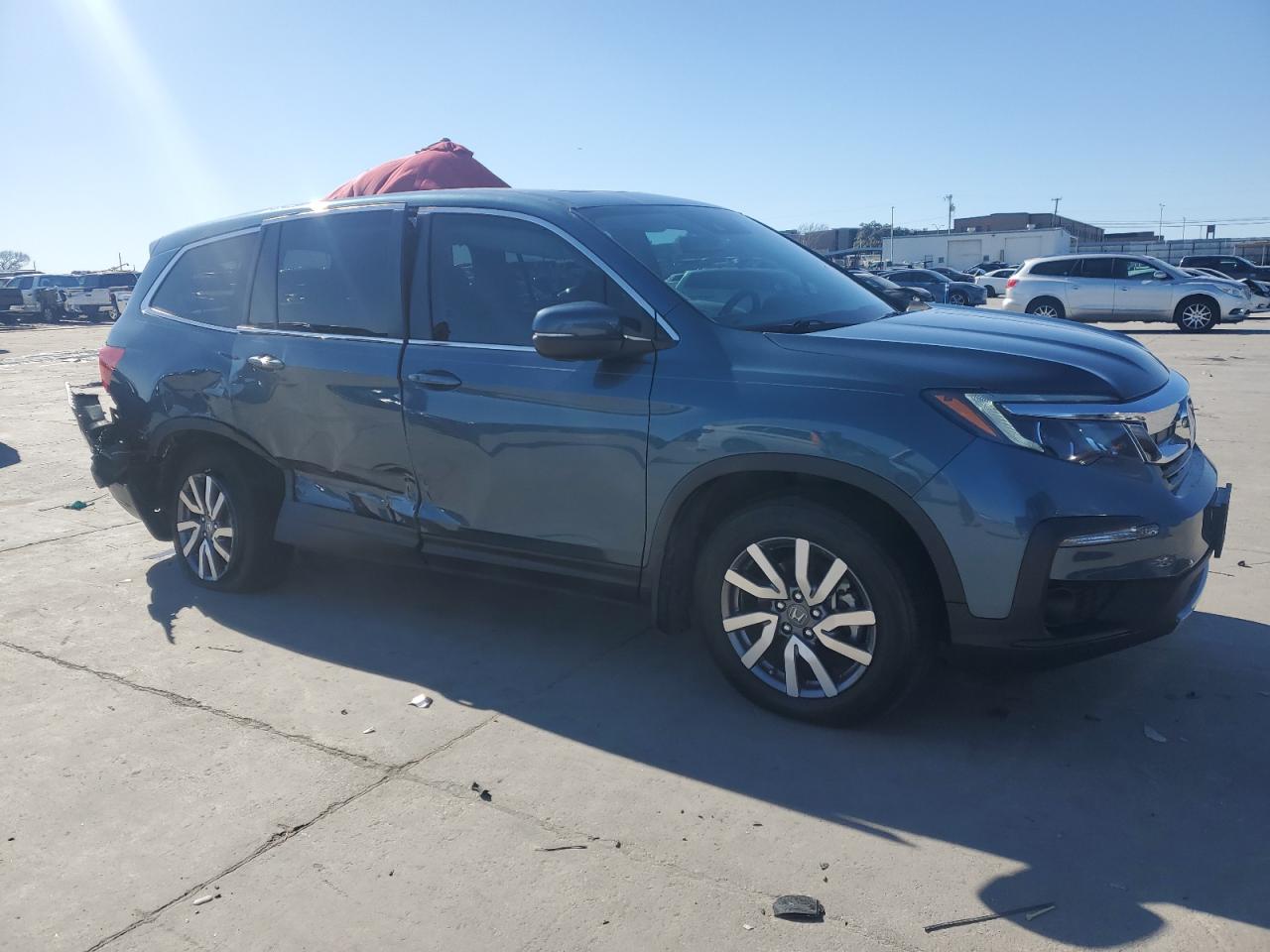2022 Honda Pilot VIN 5FNYF5H55NB005170 Copart auction photo, side / rear end damage thumbnail 4