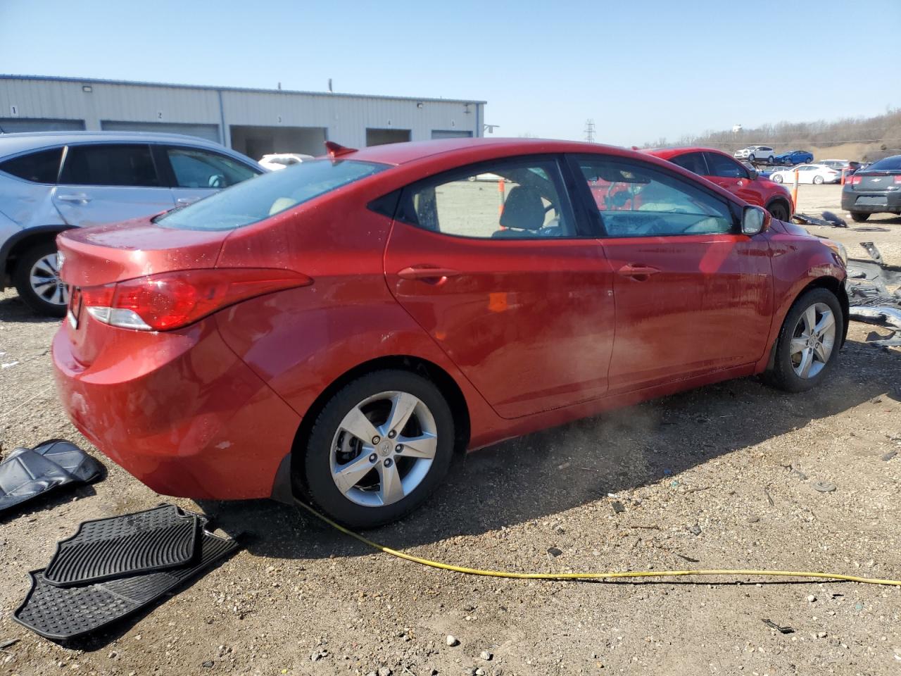 2013 Hyundai Elantra VIN KMHDH4AE9DU733234 Copart auction photo, front end / side damage thumbnail 3