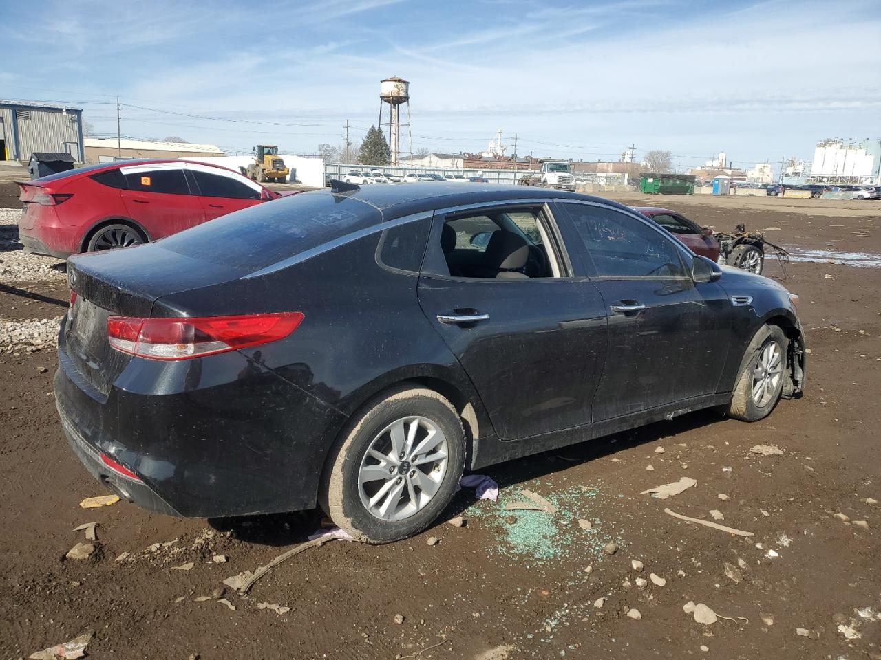 2017 KIA Optima VIN KNAGT4L31H5176506 Copart auction photo, vandalism damage thumbnail 3
