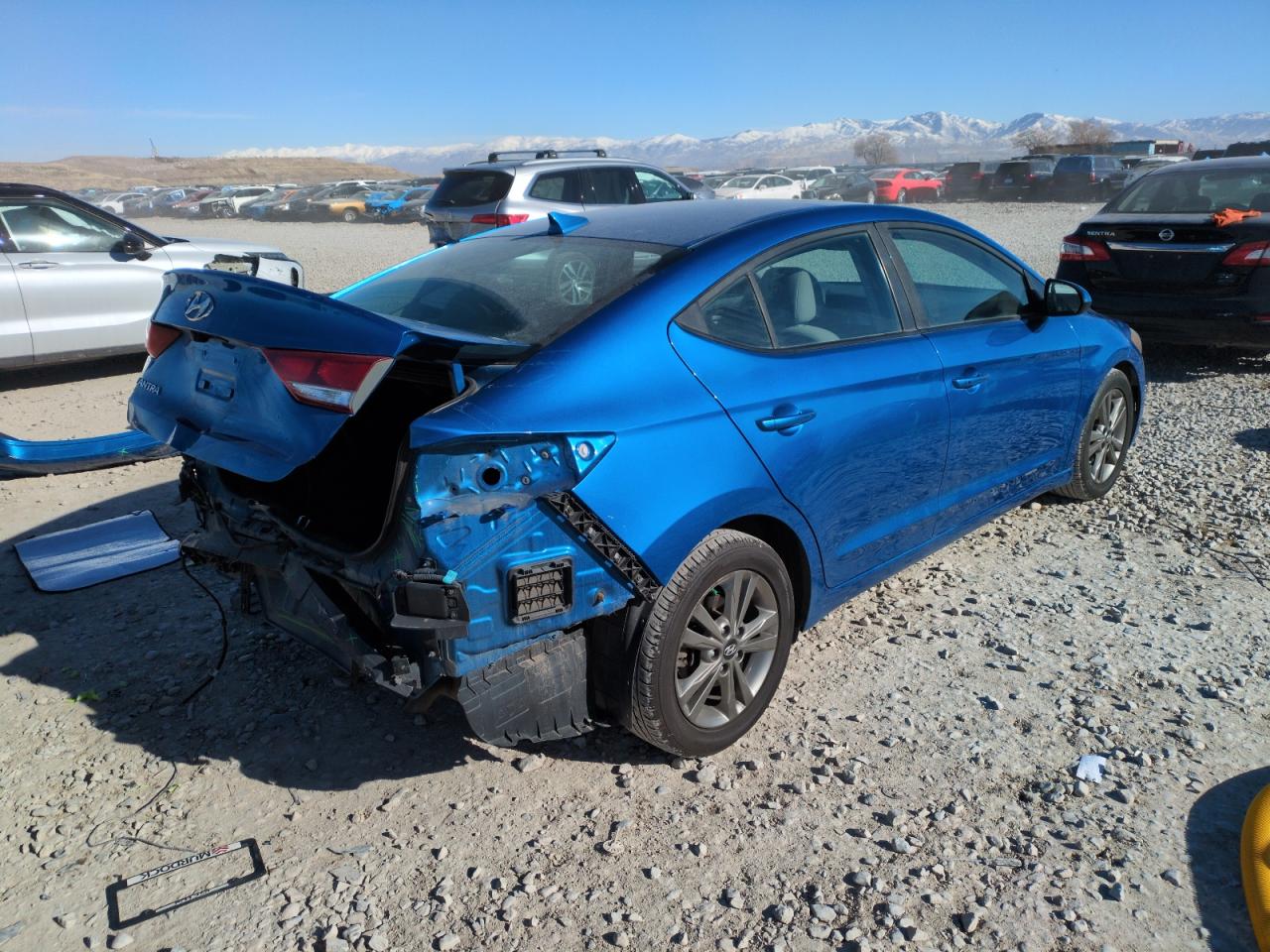2018 Hyundai Elantra VIN 5NPD84LF0JH401568 Copart auction photo, rear end damage thumbnail 3