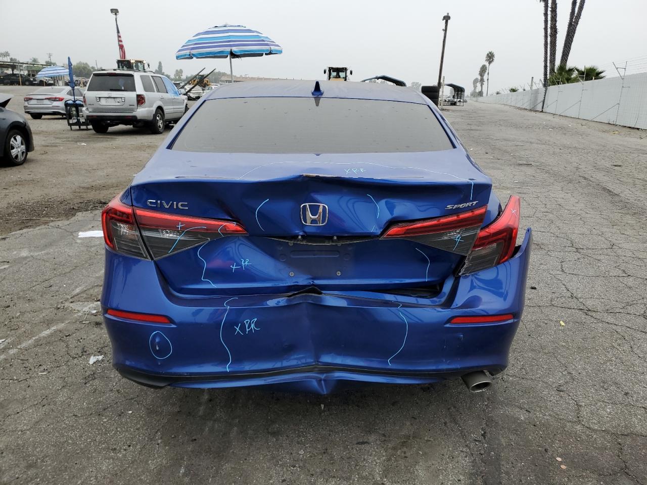 2022 Honda Civic VIN 2HGFE2F52NH510851 Copart auction photo, front end / rear end damage thumbnail 6