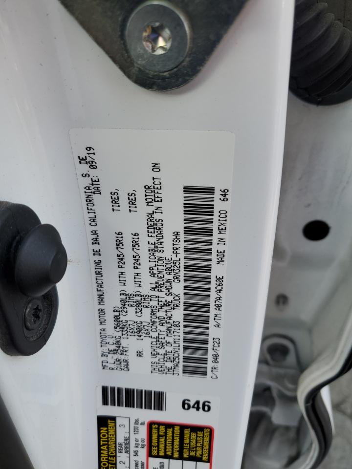 2020 Toyota Tacoma VIN 3TMAZ5CN1LM117103 Copart auction photo, front end damage thumbnail 13