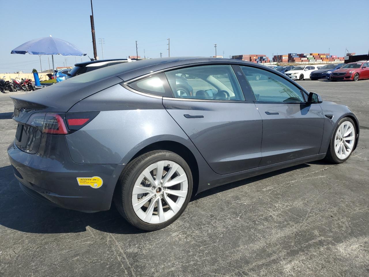 2022 Tesla Model 3 VIN 5YJ3E1EA1NF372879 Copart auction photo, front end / undercarriage damage thumbnail 3