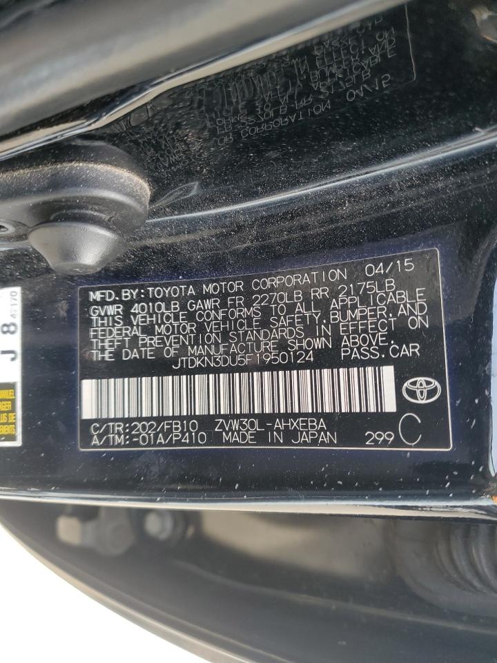 2015 Toyota Prius VIN JTDKN3DU5F1950124 Copart auction photo, rear end / front end damage thumbnail 15