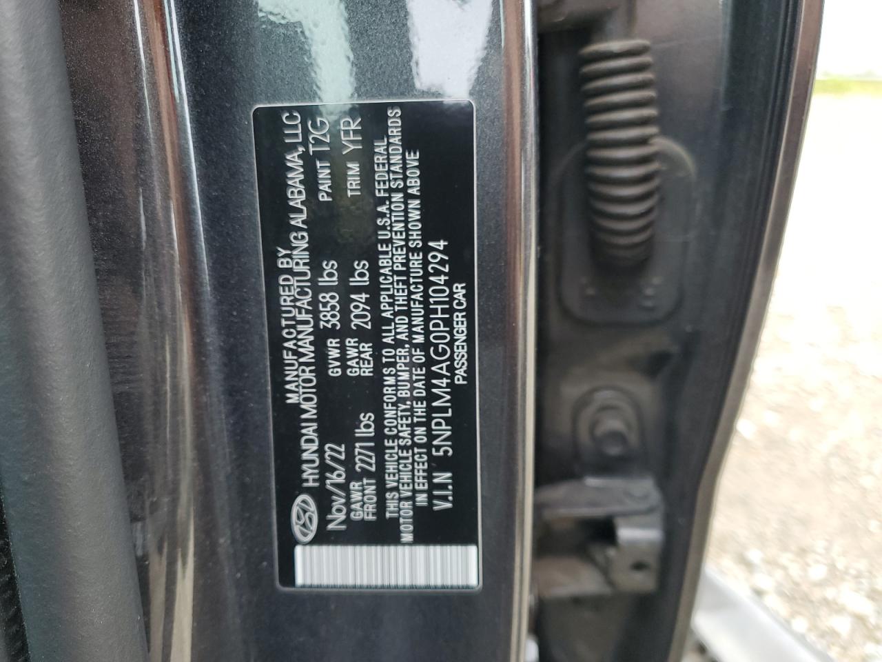 2023 Hyundai Elantra VIN 5NPLM4AG0PH104294 Copart auction photo, front end damage thumbnail 12
