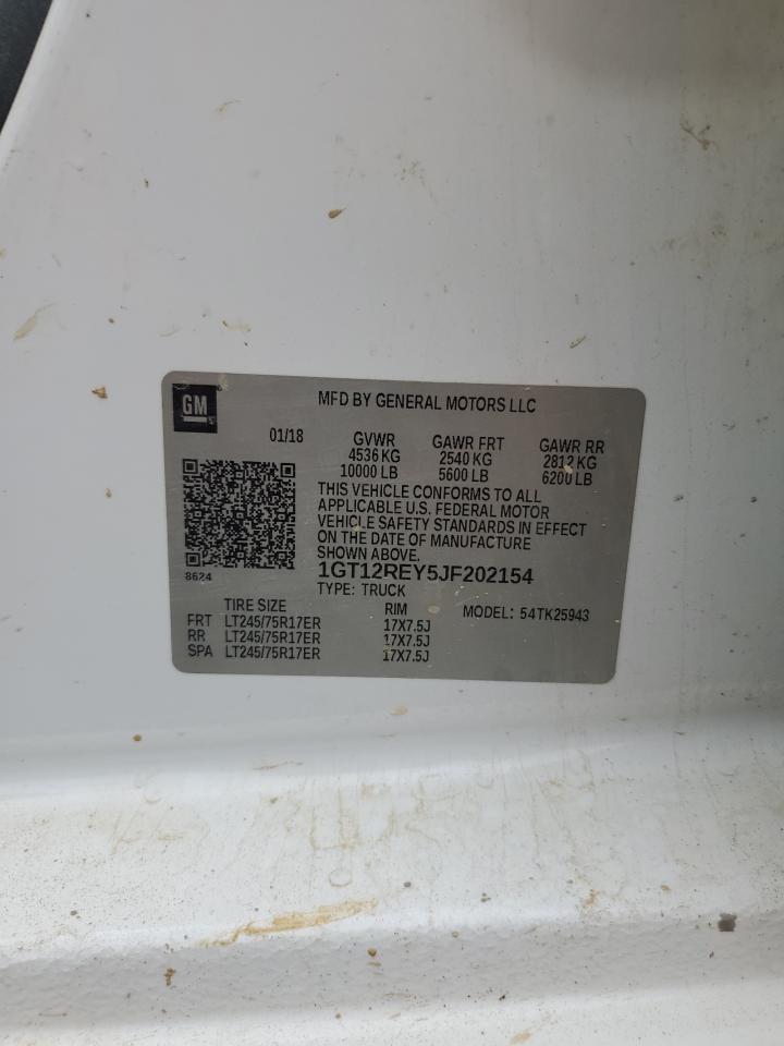 2018 GMC Sierra VIN 1GT12REY5JF202154 Copart auction photo, all over / normal wear damage thumbnail 12