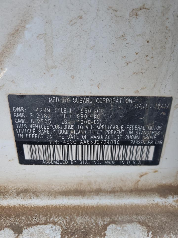 2018 Subaru Impreza VIN 4S3GTAA65J3724880 Copart auction photo, front end / undercarriage damage thumbnail 12