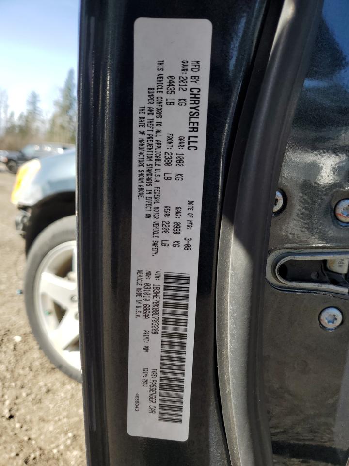 2008 Dodge Caliber VIN 1B3HE78K88D703208 Copart auction photo, front end damage thumbnail 12