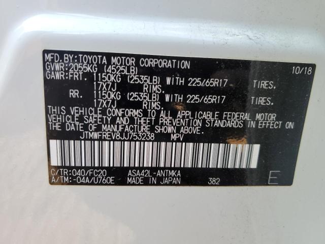2018 Toyota RAV 4 VIN JTMWFREV8JJ753238 Copart auction photo, front end damage thumbnail 13