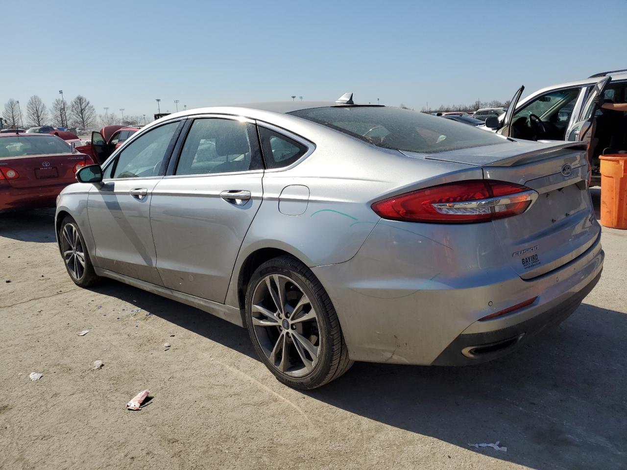 2020 Ford Fusion VIN 3FA6P0D97LR192526 Copart auction photo, front end / rear end damage thumbnail 2