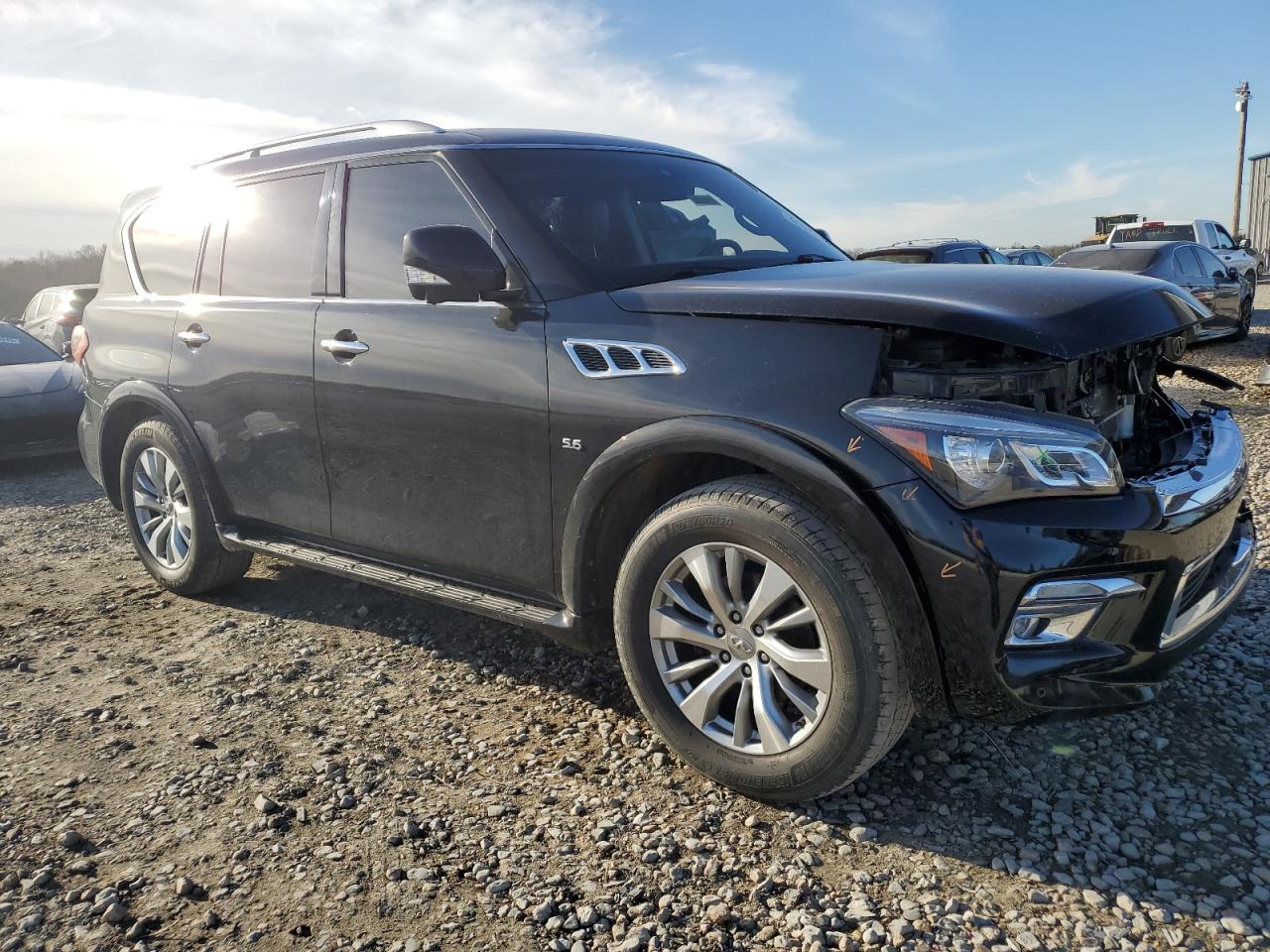 2017 Infiniti QX80 VIN JN8AZ2NF9H9643302 Copart auction photo, front end damage thumbnail 4