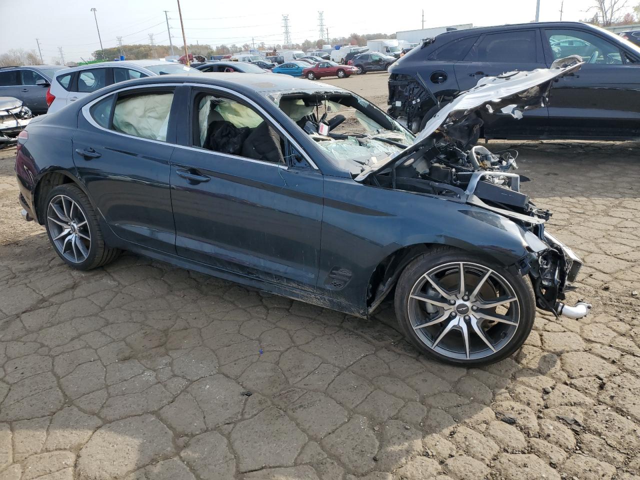 2023 Genesis G70 VIN KMTG34TA7PU122568 Copart auction photo, front end / missing/altered vin damage thumbnail 4
