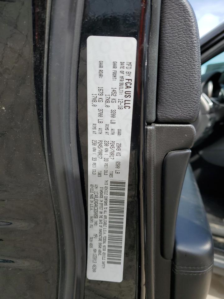 2019 Jeep Grand Cherokee VIN 1C4RJEAG4KC650058 Copart auction photo, rear end / side damage thumbnail 13