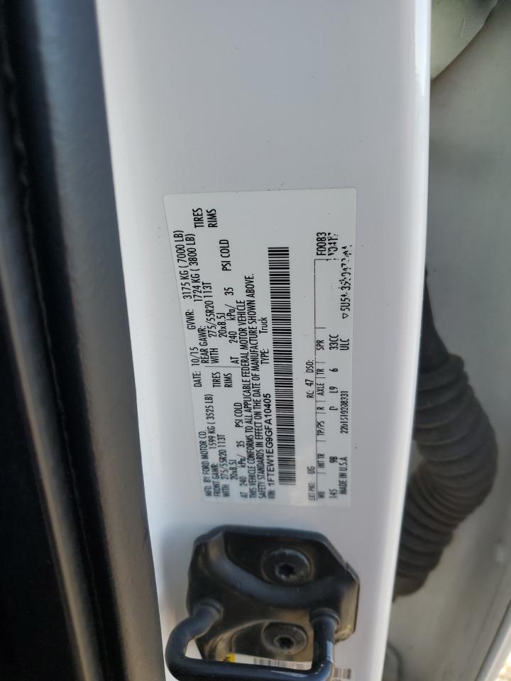 2016 Ford F-150 VIN 1FTEW1EG9GFA10405 Copart auction photo, mechanical damage thumbnail 12