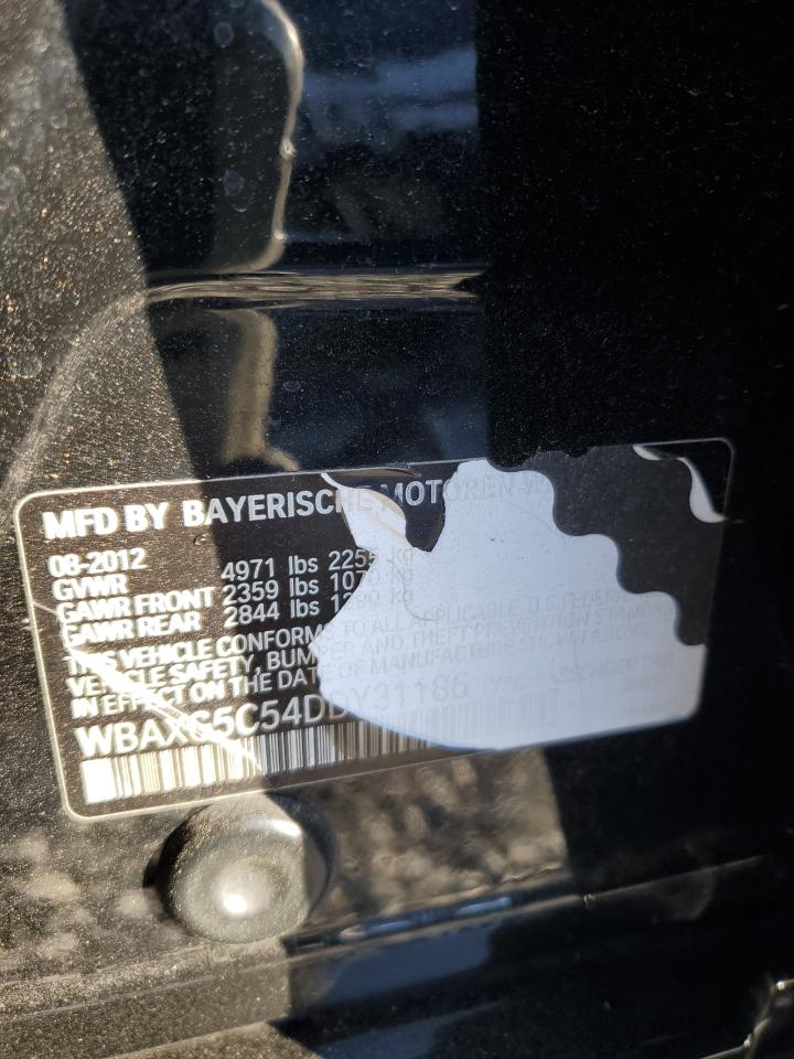 2013 BMW 5er VIN WBAXG5C54DDY31186 Copart auction photo, all over / minor dent/scratches damage thumbnail 12