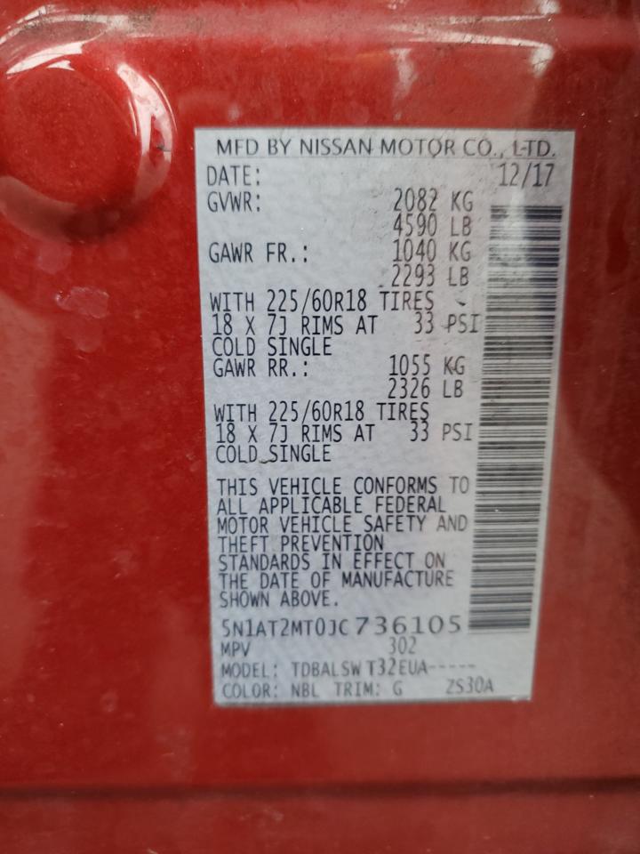 2018 Nissan Rogue VIN 5N1AT2MT0JC736105 Copart auction photo, all over damage thumbnail 13