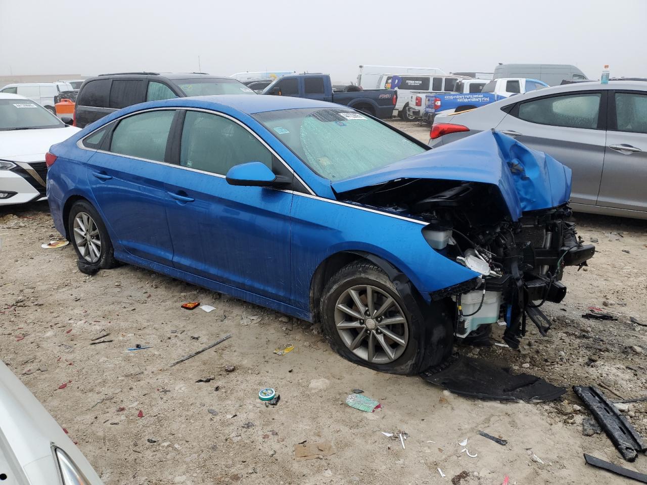 2019 Hyundai Sonata VIN 5NPE24AF4KH783341 Copart auction photo, front end / undercarriage damage thumbnail 4