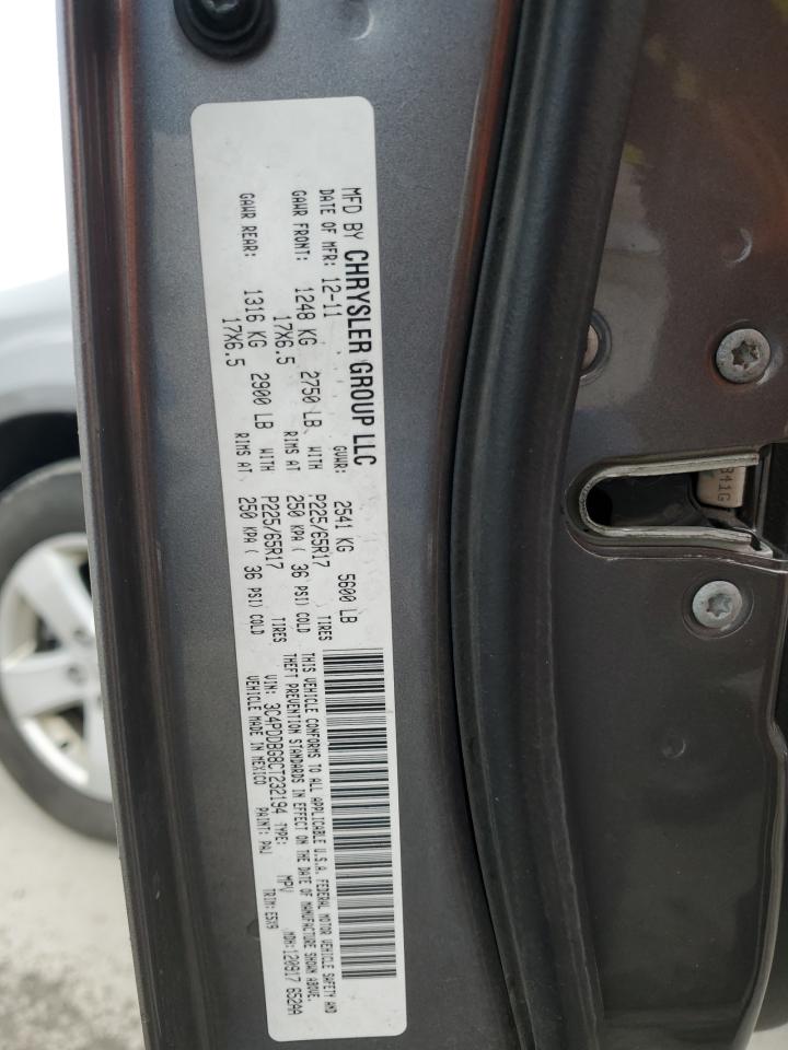 2012 Dodge Journey VIN 3C4PDDBG8CT232194 Copart auction photo, rear end damage thumbnail 13