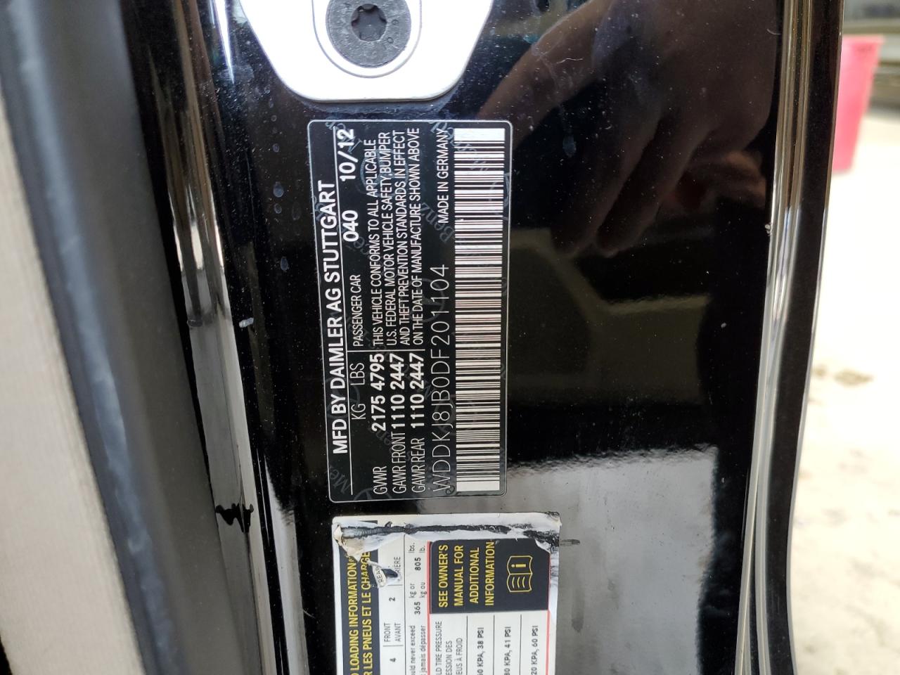 2013 Mercedes-Benz E-klasse VIN WDDKJ8JB0DF201104 Copart auction photo, vandalism / top/roof damage thumbnail 12