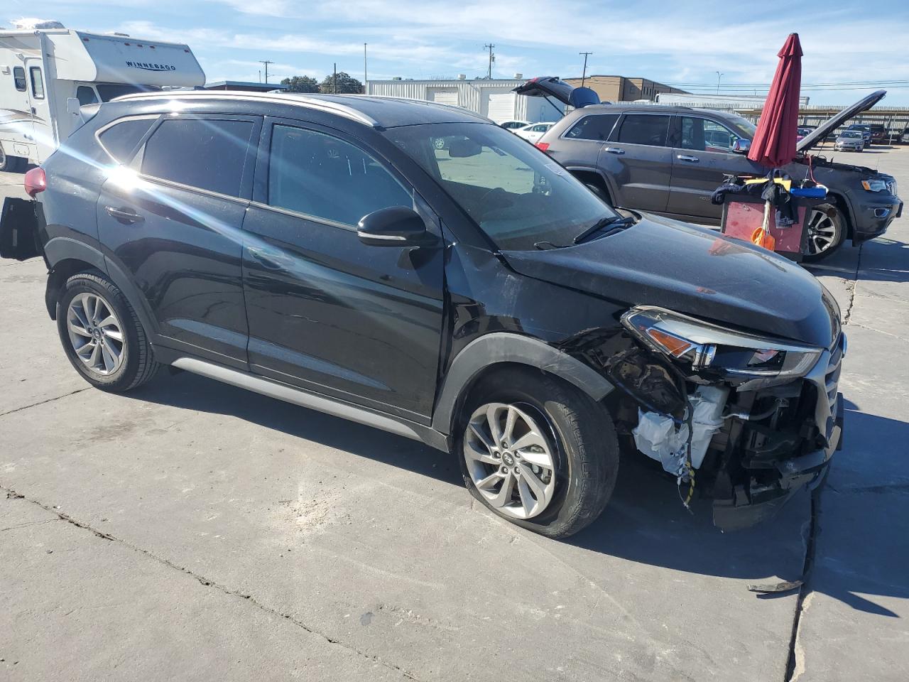 2018 Hyundai Tucson VIN KM8J33A42JU752769 Copart auction photo, rear end / front end damage thumbnail 4