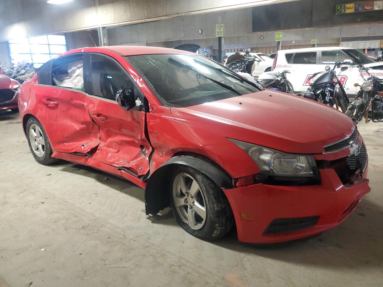 2014 Chevrolet Cruze VIN 1G1PC5SB7E7164130 Copart auction photo, side / front end damage thumbnail 4