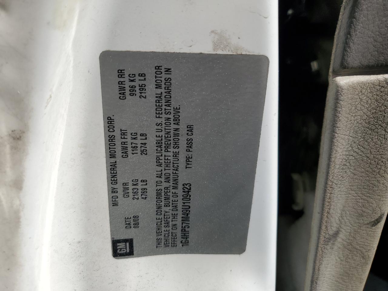 2009 Buick Lucerne VIN 1G4HP57M49U109423 Copart auction photo, rear end / minor dent/scratches damage thumbnail 13