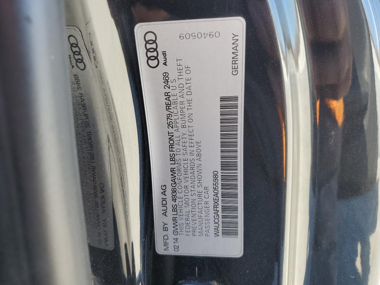 2014 Audi RS5 VIN WAUCGAFRXEA055980 Copart auction photo, rear end / mechanical damage thumbnail 12