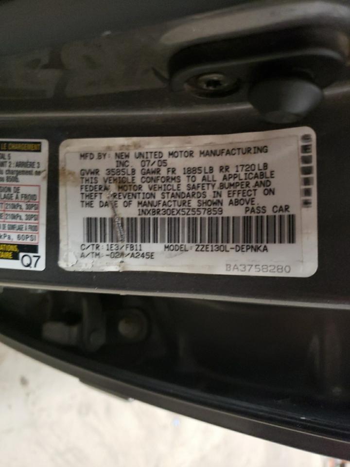 2005 Toyota Corolla VIN 1NXBR30EX5Z557859 Copart auction photo, rear end damage thumbnail 14