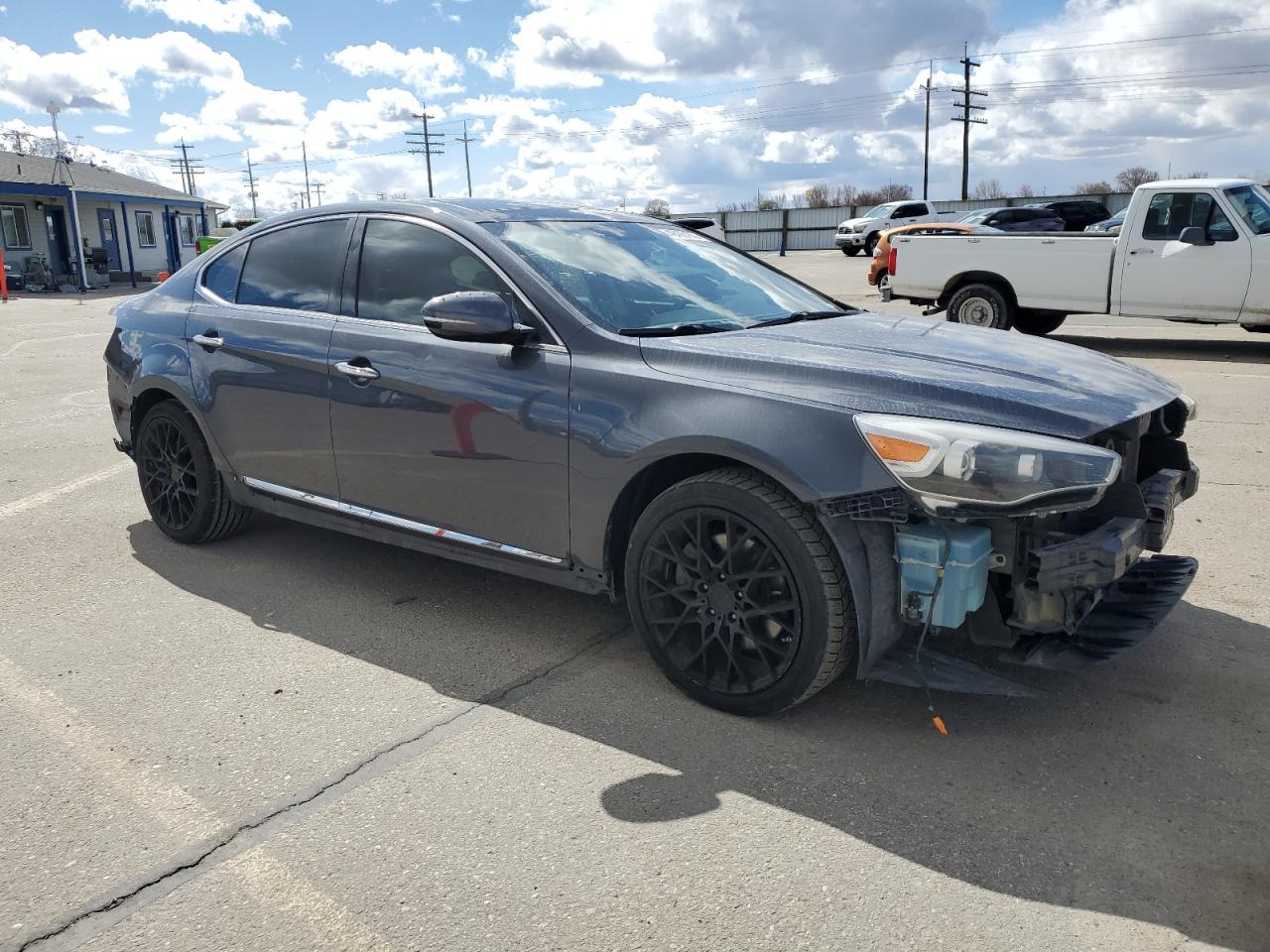 2014 KIA Cadenza VIN KNALN4D72E5148624 Copart auction photo, front end / rear end damage thumbnail 4