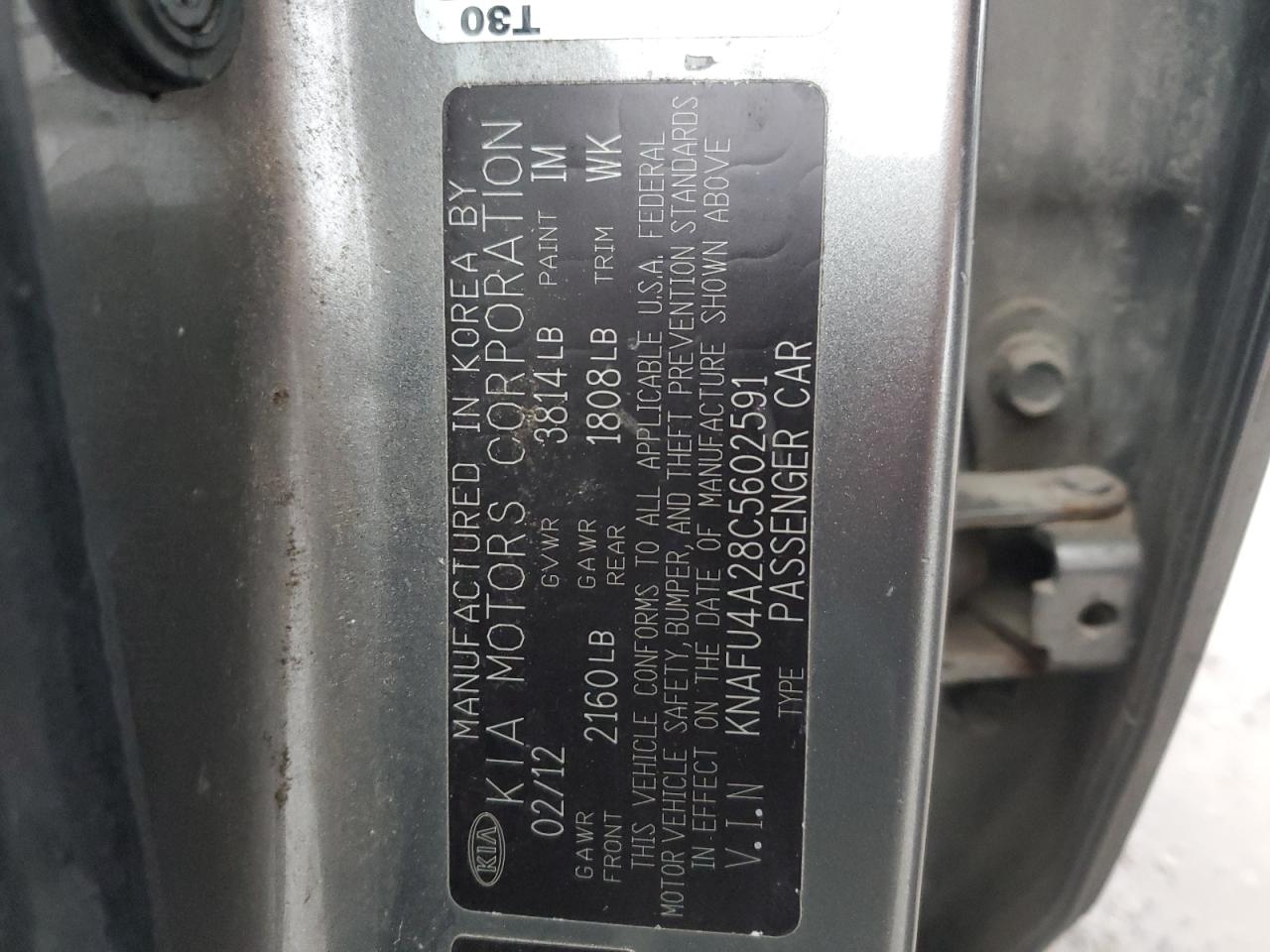 2012 KIA Forte VIN KNAFU4A28C5602591 Copart auction photo, burn - interior damage thumbnail 13