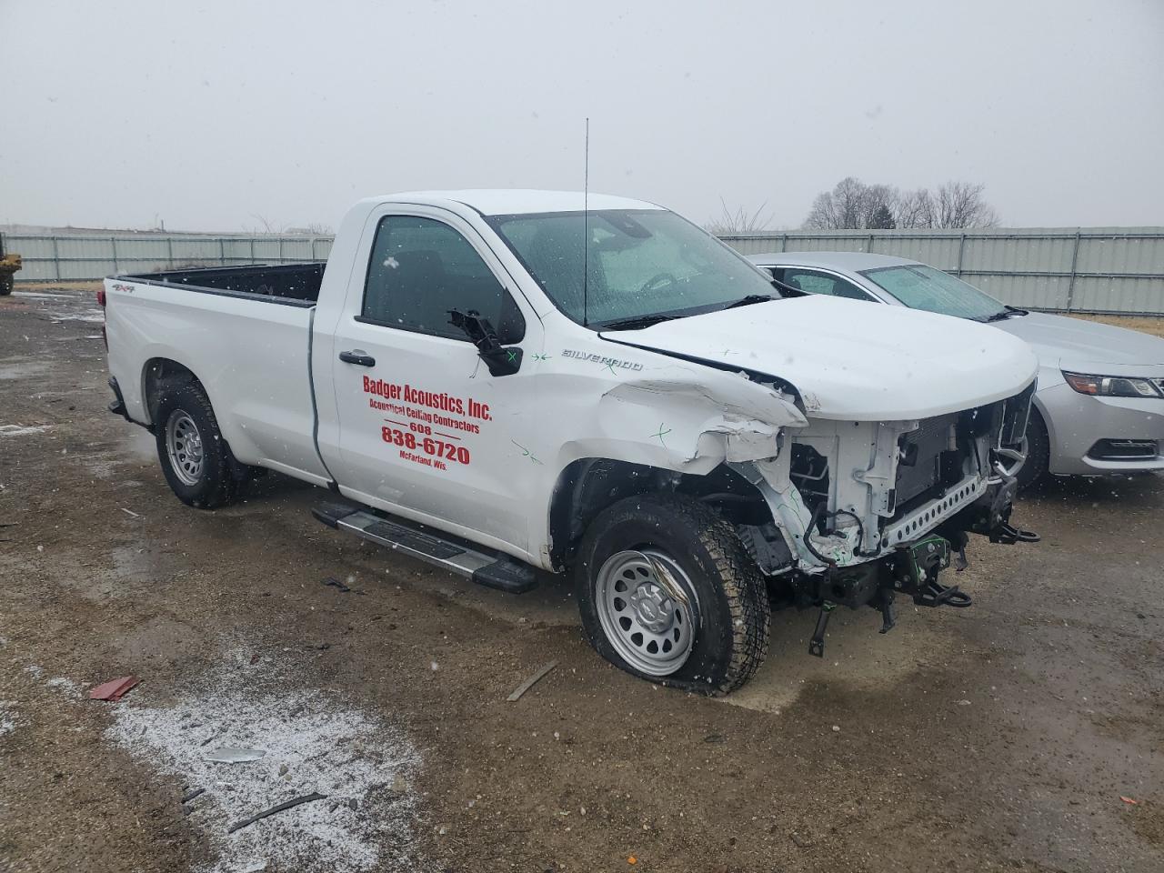2022 Chevrolet Silverado VIN 3GCNDAED0NG508919 Copart auction photo, front end / side damage thumbnail 4