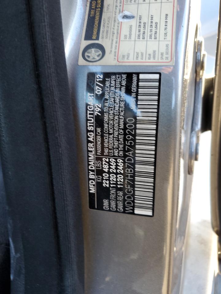 2013 Mercedes-Benz C-klasse VIN WDDGF7HB7DA759200 Copart auction photo, front end damage thumbnail 13