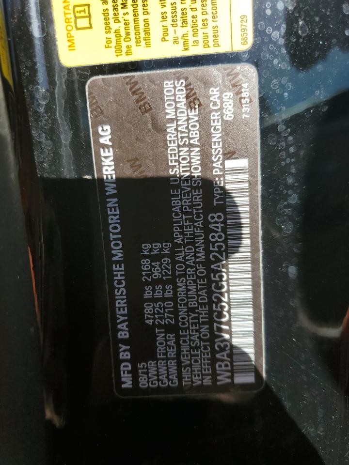 2016 BMW 4er VIN WBA3V7C52G5A25848 Copart auction photo, front end damage thumbnail 13
